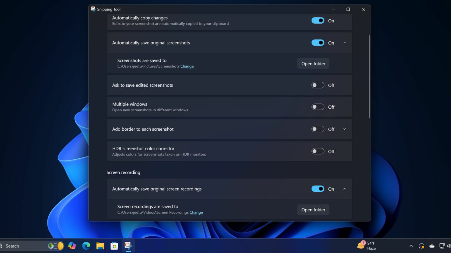 Windows 11 Snipping Tool will let you change default screenshots ...