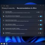 Windows 11 Settings will let you easily manage Recommendation & Offers