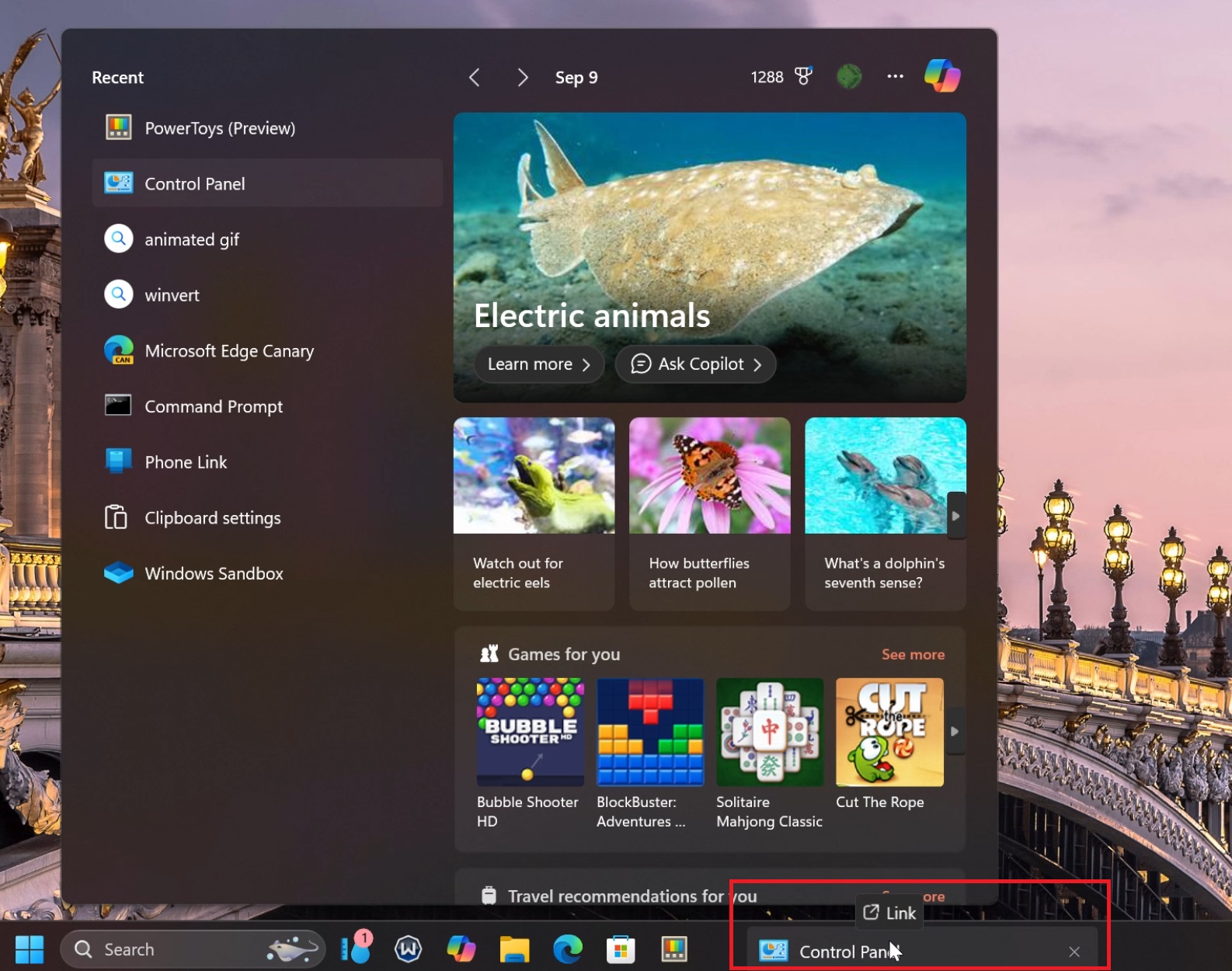pin apps from the search ui to taskbar in windows 11
