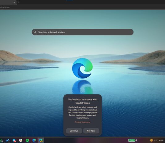 Microsoft Edge Copilot Vision