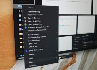 Windows 11 File Explorer modern context menu
