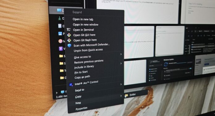 Windows 11 File Explorer modern context menu