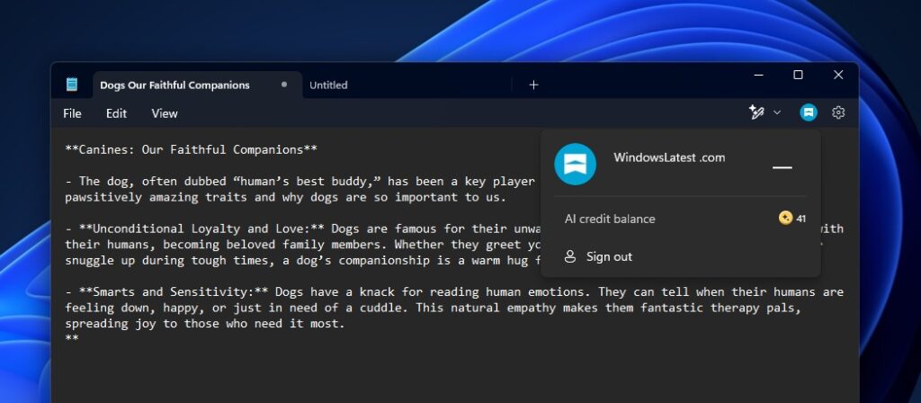 Hands on: ChatGPT AI rewrite integration in Windows 11 Notepad for free ...