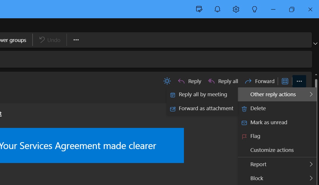 Forward as attachment option in new Outlook