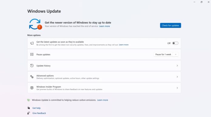 Get the newer version of Windows to stay up to date. Your version of Windows has reached the end of service