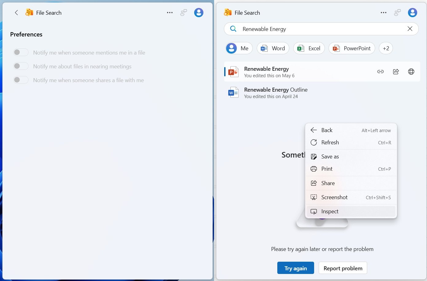 File Search is Edge Web app