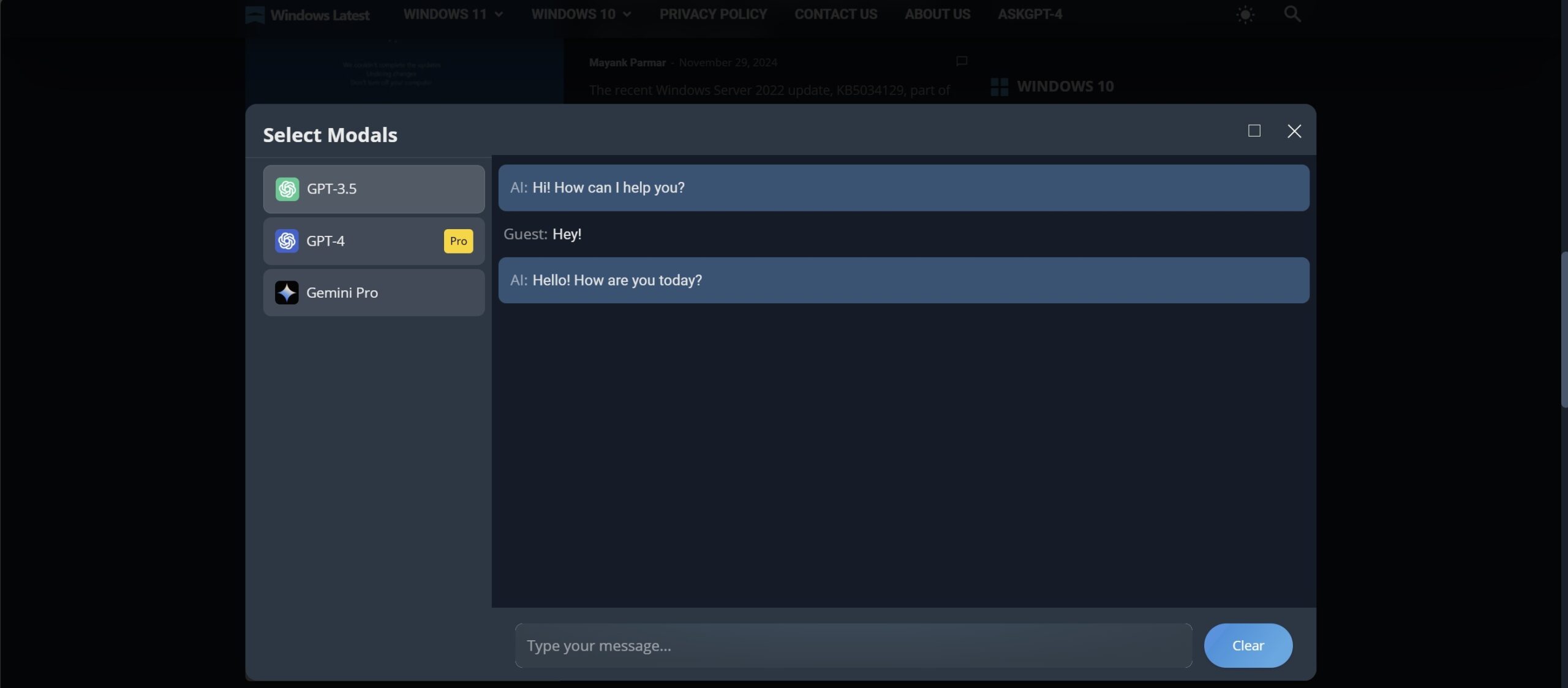 WL model picker