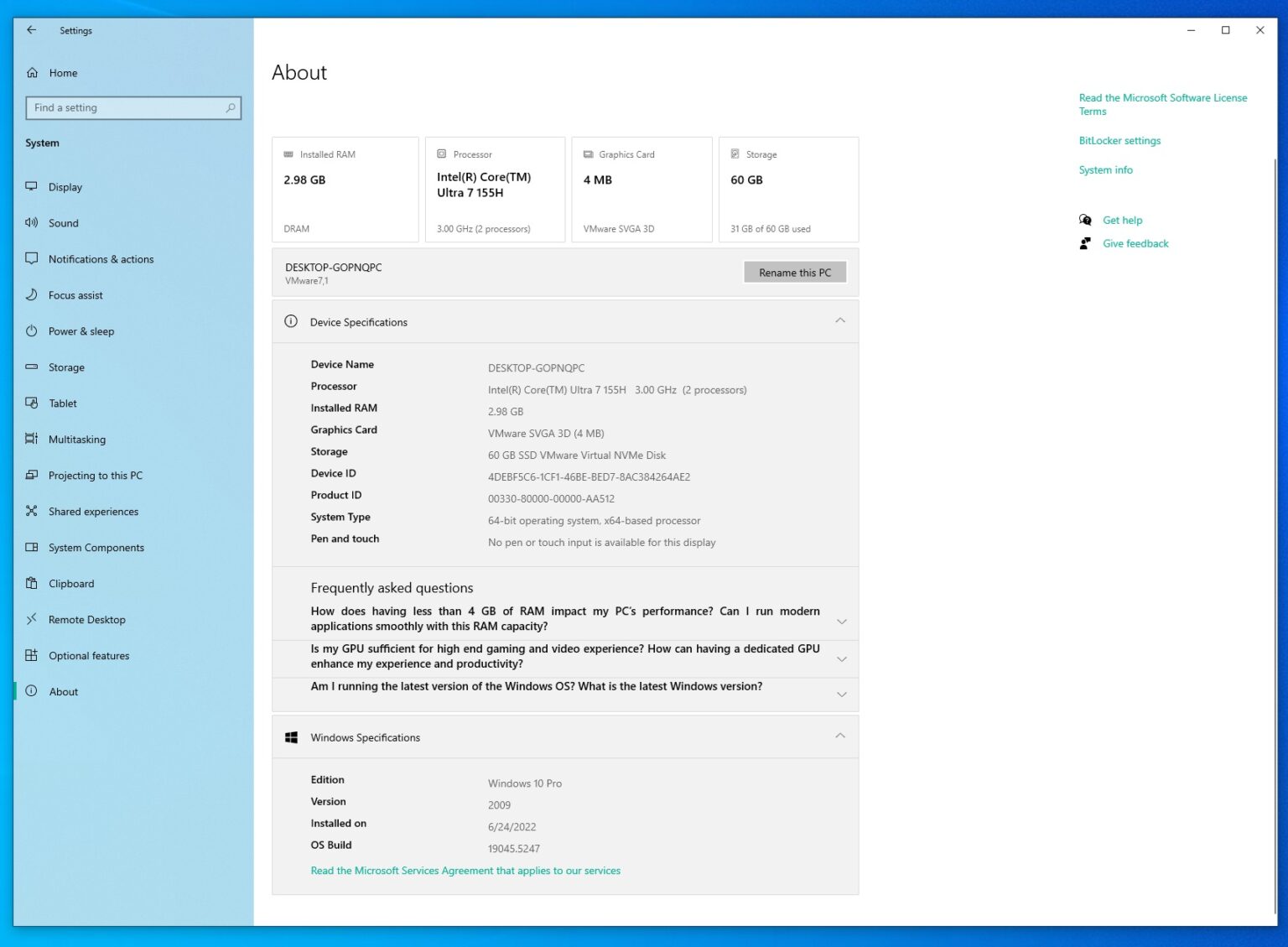 Windows 10 Settings can show alerts when Microsoft 365 subscription expires