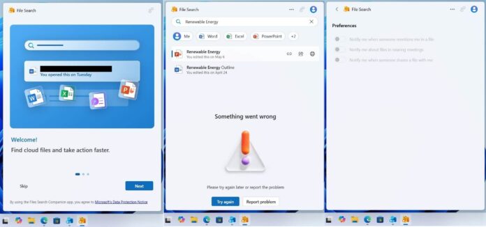 Windows 11 File Search for taskbar