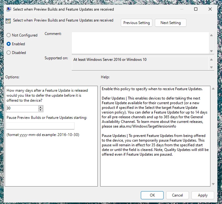 Defer Windows 11 24H2