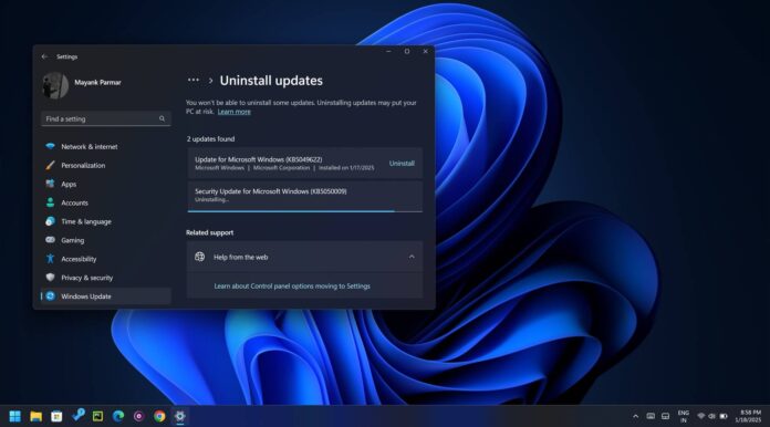 KB5050009 issues on Windows 11 24H2