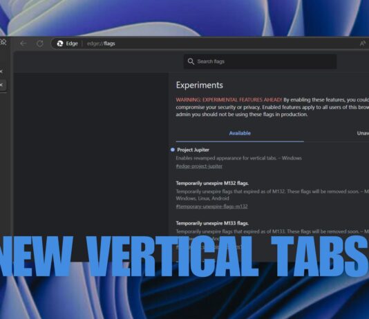 Microsoft Edge experiments with a fresh vertical tabs layout