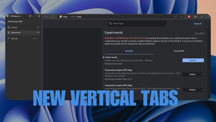 Microsoft Edge experiments with a fresh vertical tabs layout