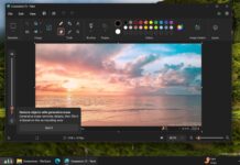 Microsoft Paint with Generative Erase feature on Windows 11