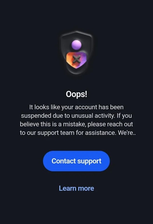Microsoft Rewards account suspended
