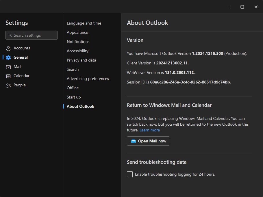 Return to Windows Mail and Calender