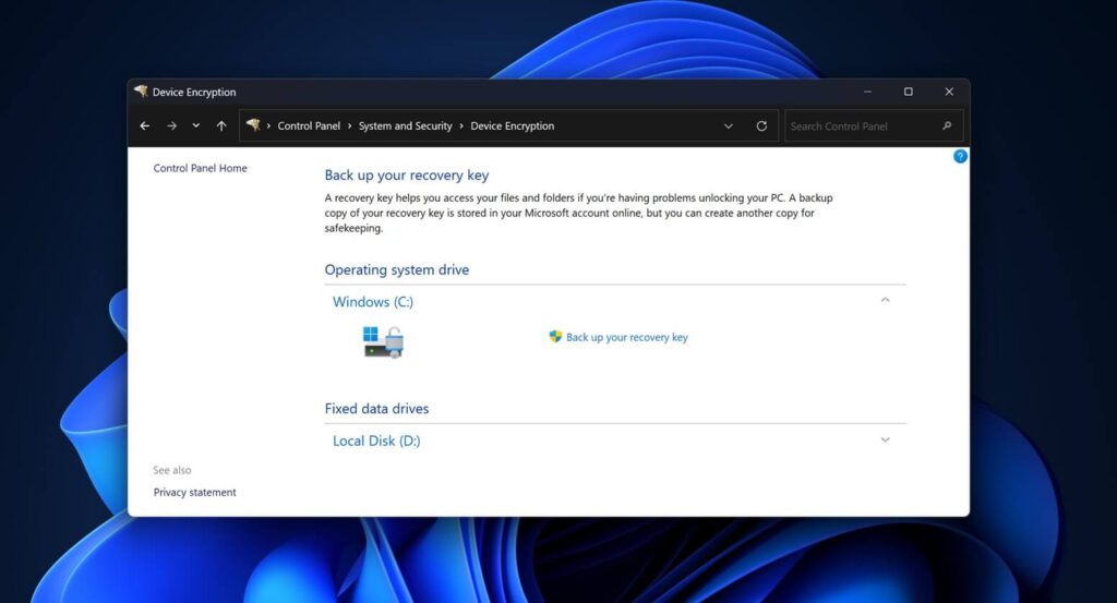 Windows 11 BitLocker issue
