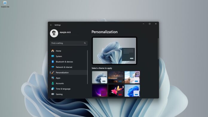 Windows 11 Personalization Settings