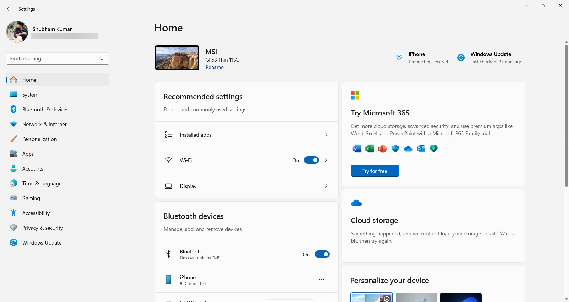 Windows 11 Settings