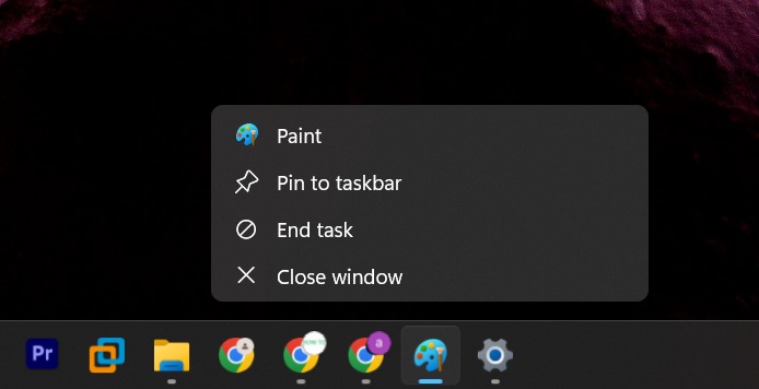 end task option taskbar