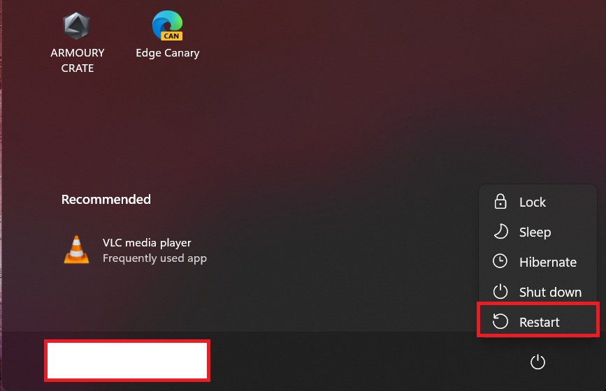 opening winre page via start menu windows 11