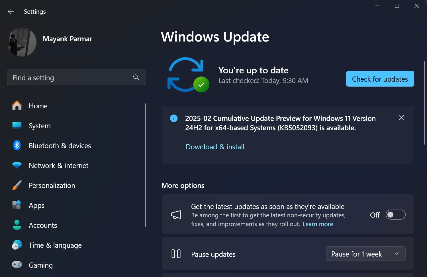2025-02 Cumulative Update Preview for Windows 11 Version 24H2 for x64-based Systems (KB5052093)