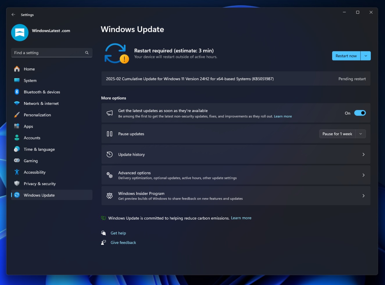 2025-02 Cumulative Update for Windows 11 Version 24H2 for x64-based Systems (KB5051987)