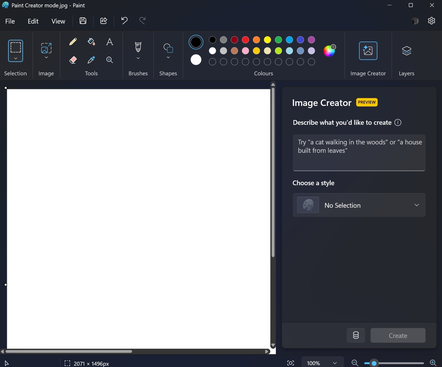 Image Creator in Paint