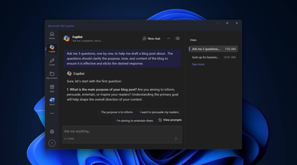 Microsoft 365 app for Windows 11
