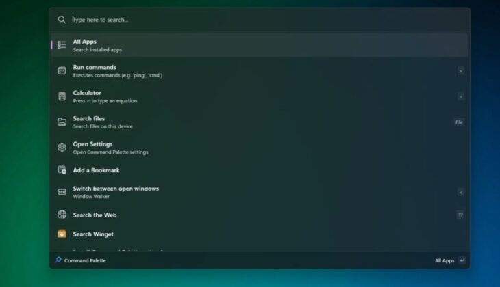PowerToys Run Search on Windows 11