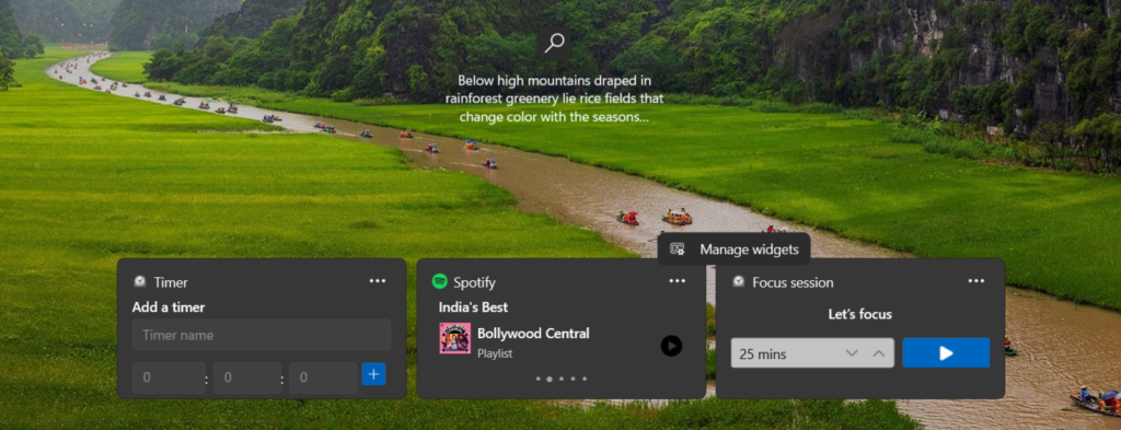 Lock screen widgets options
