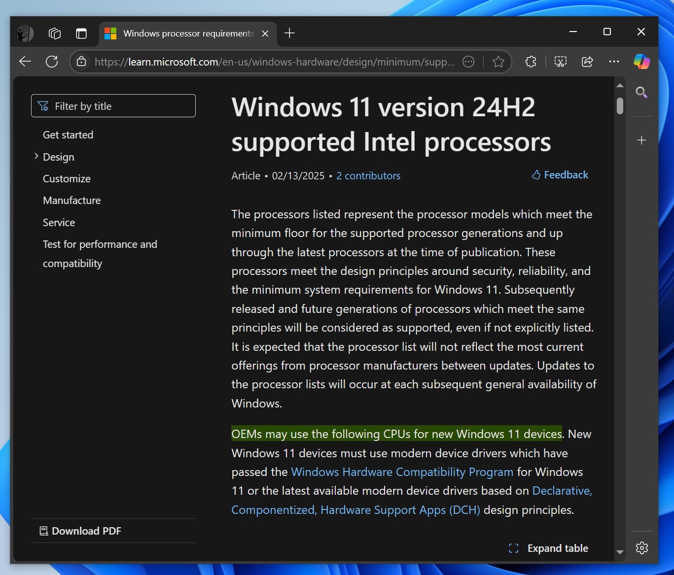 Windows 11 24H2 supported CPUs