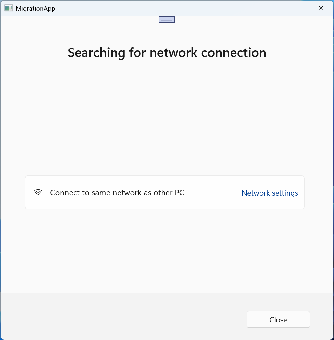 connect to wifi in migration app windows 11