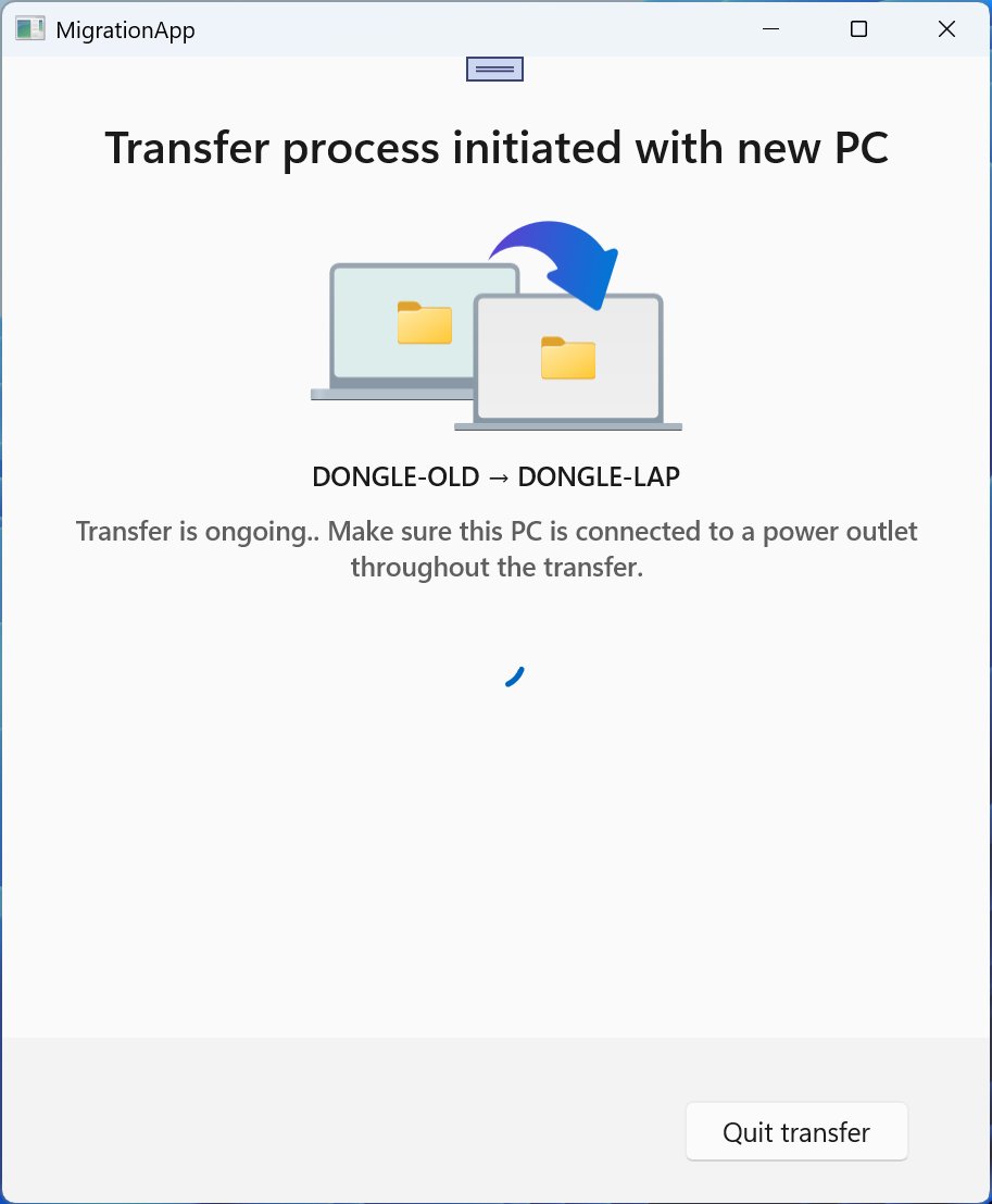 file transfer in progress migration app windows 11