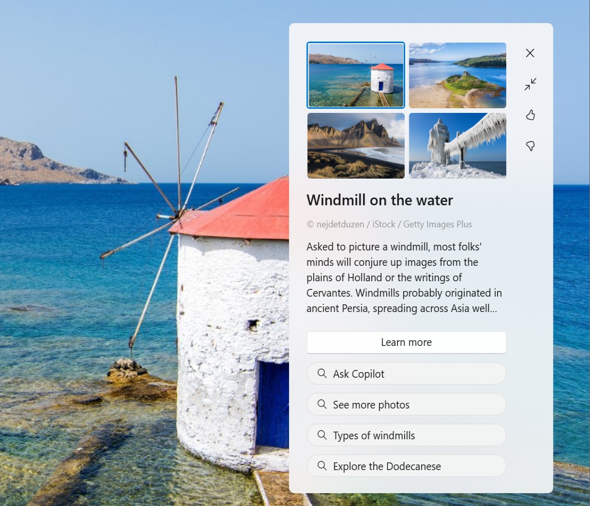 old flyout menu for windows spotlight