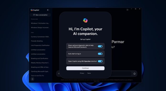 Copilot app for Windows 11