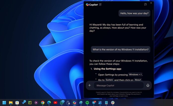 Copilot app on Windows 11 to use Win+C shortcut