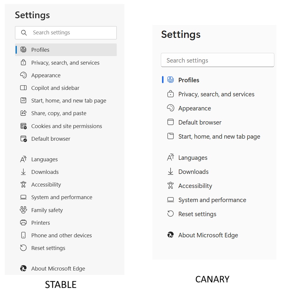 Edge Setting Menu comparision