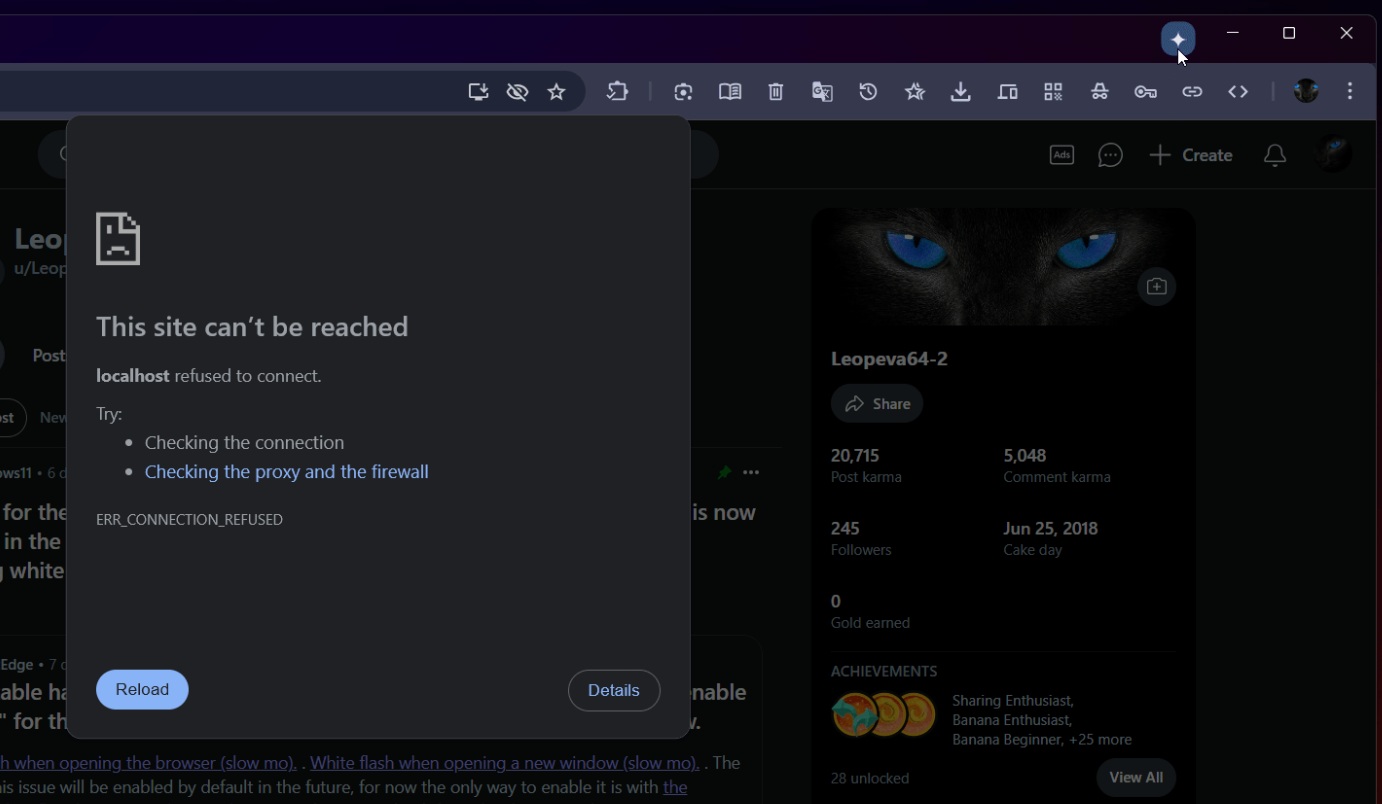 Gemini button overlay in Chrome canary by Leopeva64