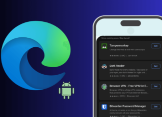 Microsoft Edge Extension Store for Android