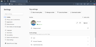 Microsoft Edge new Settings UI