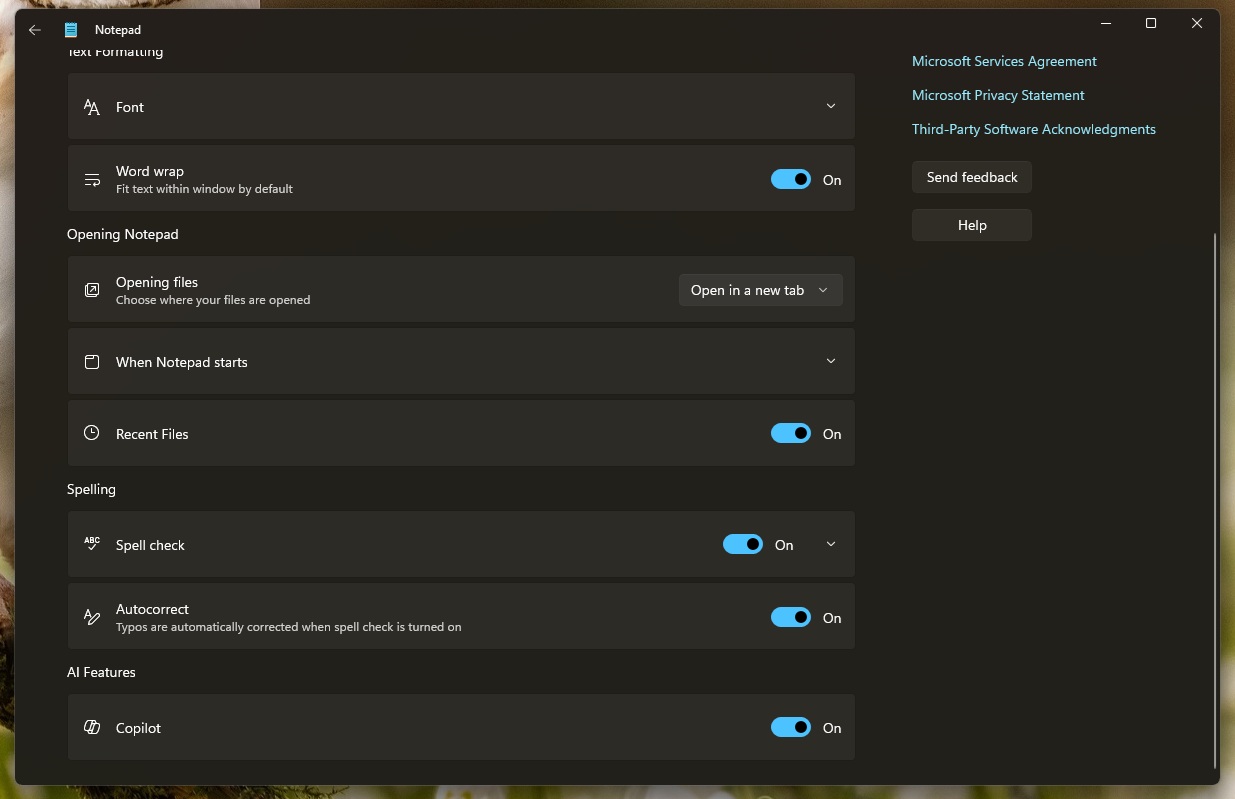 Notepad turn off recent files