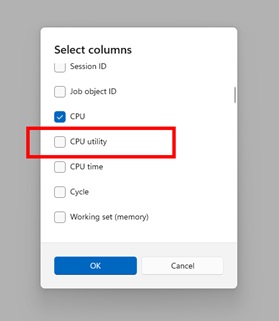 Task Manager CPU count