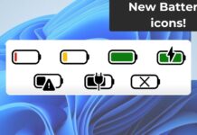 Windows 11 new battery icons