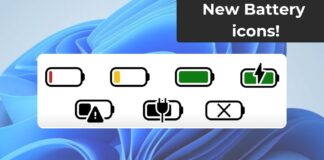 Windows 11 new battery icons