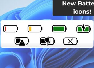 Windows 11 new battery icons