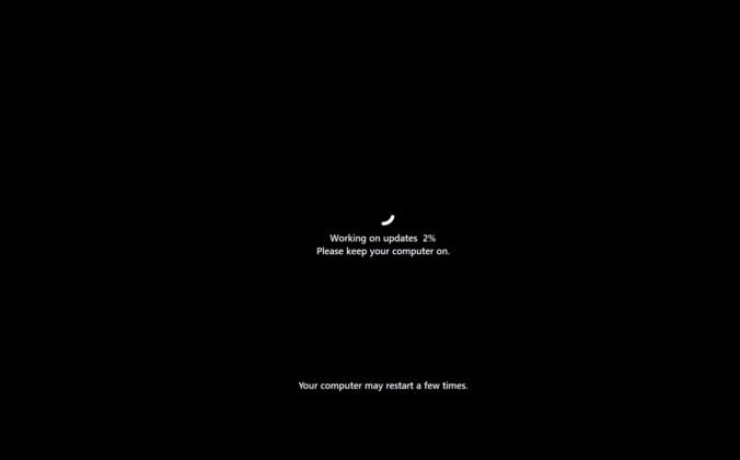 Windows is updating screen