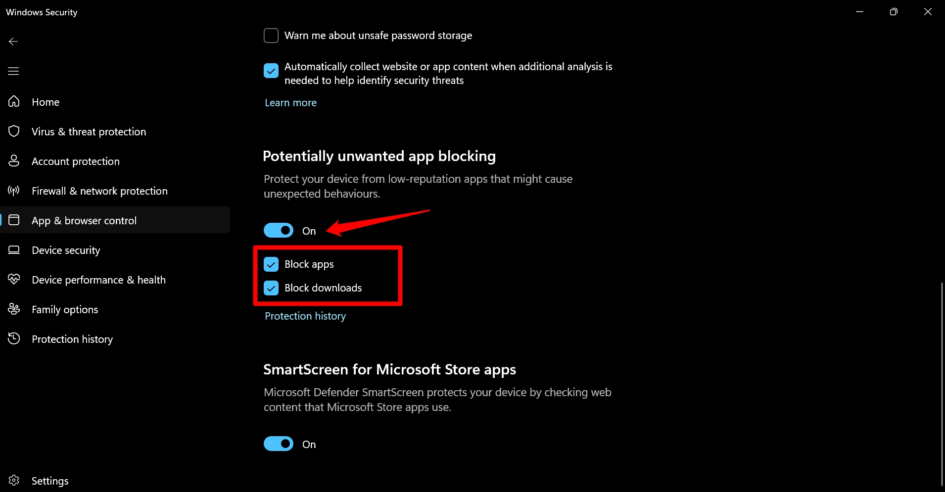 block potentially unwanted apps on Windows 11
