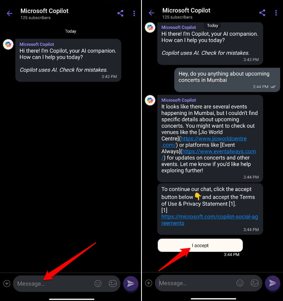 chat with copilot on Rakuten Viber