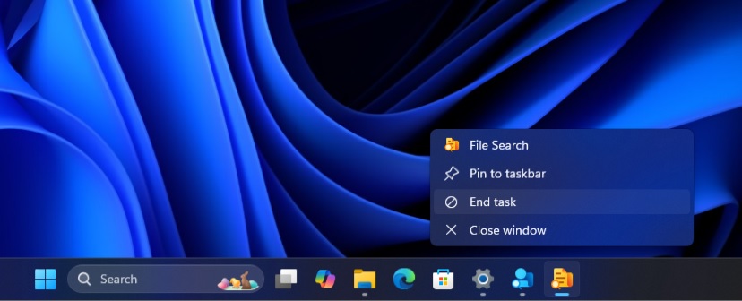 End Task for Taskbar in Windows 11